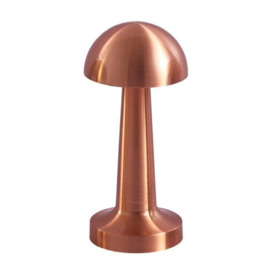Cordless LED Desk Lamp Rechargeable 3 Colour Temperature Change Dimmable, Mushroom Shape, Rose Gold