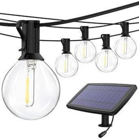 LED Solar String Lights 7.5M x 10 G40 Bulbs - thumbnail 1