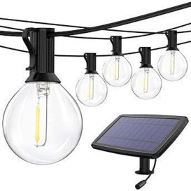 LED Solar String Lights 7.5M x 10 G40 Bulbs