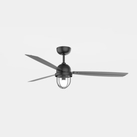 Mariner LED Ceiling Fan Black With E27 Lamp