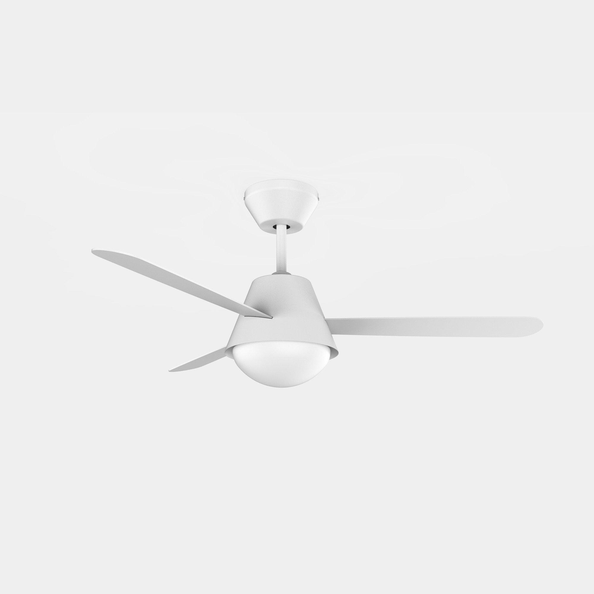 Buran LED Ceiling Fan White Sandblasted With E27 Lamp - image 1