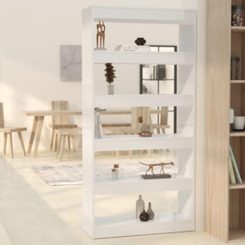 Book Cabinet/Room Divider High Gloss White 80x30x166 cm Engineered Wood - thumbnail 1