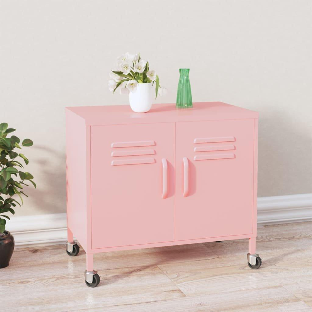 Storage Cabinet Pink 60x35x56 cm Steel - image 1