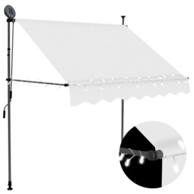 Manual Retractable Awning with LED 200 cm Cream - thumbnail 1