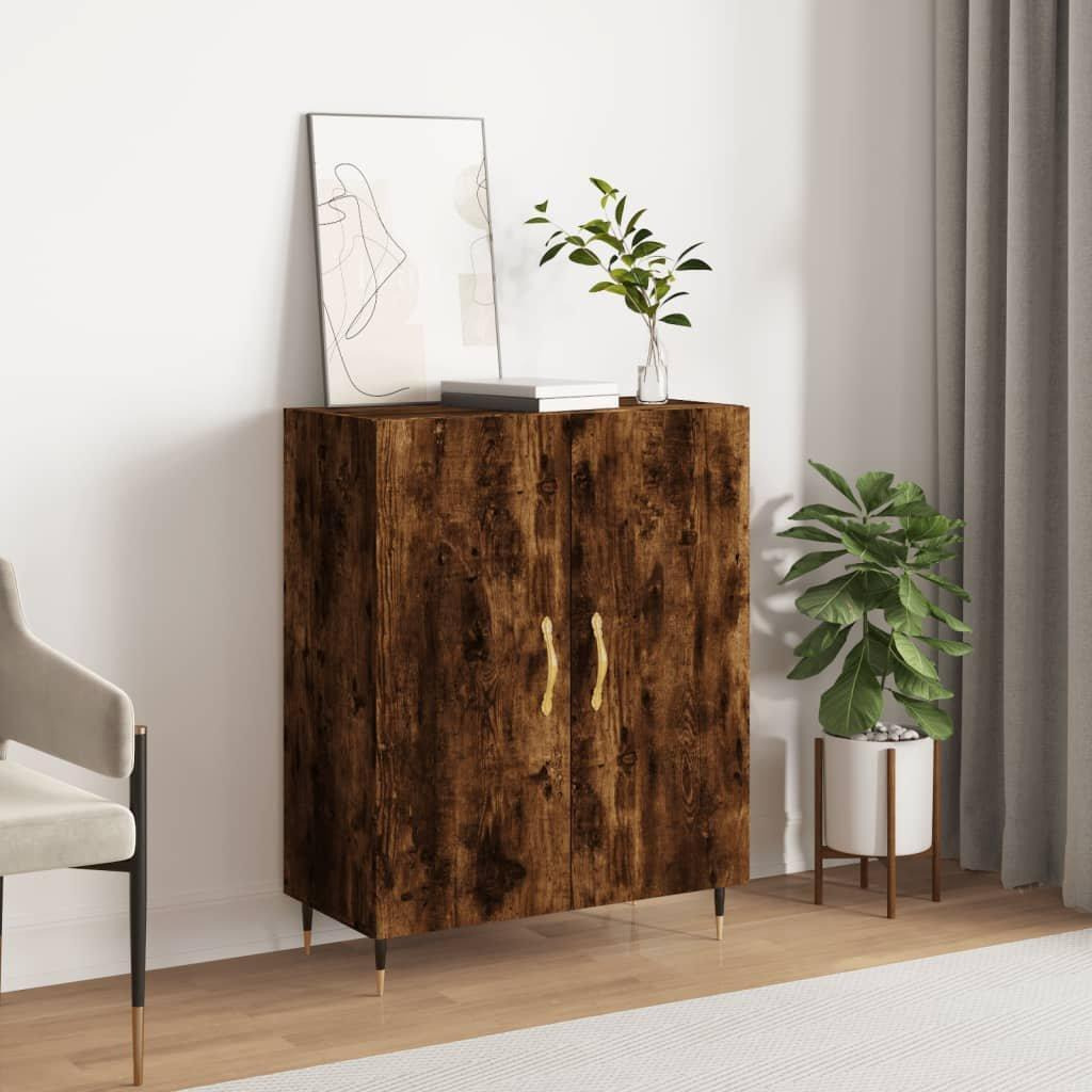 Sideboard Smoked Oak 69.5x34x90 cm Engineered Wood - image 1