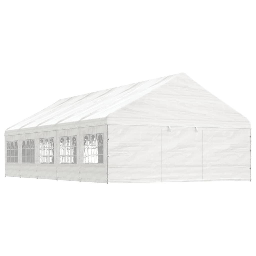 Gazebo with Roof White 11.15x5.88x3.75 m Polyethylene - image 1
