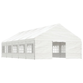 Gazebo with Roof White 11.15x5.88x3.75 m Polyethylene - thumbnail 2