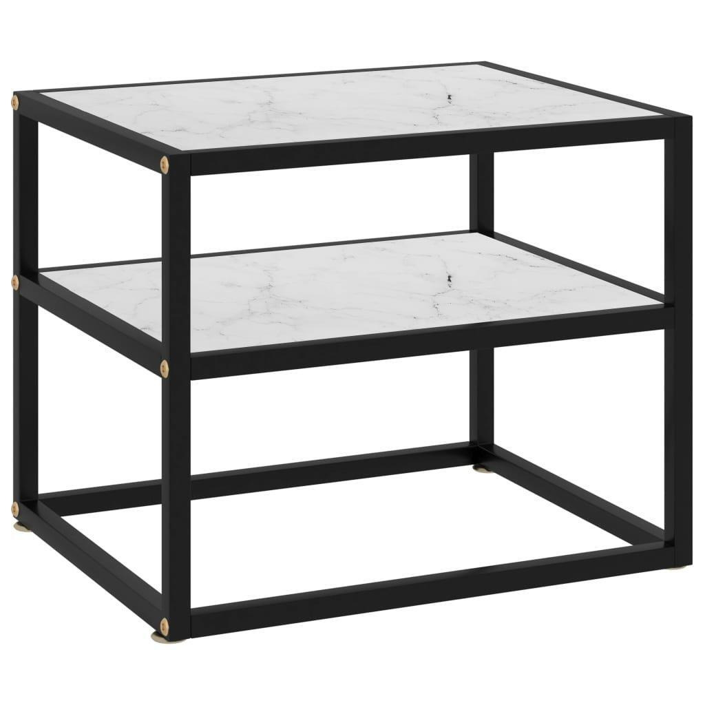 Console Table White 50x40x40 cm Tempered Glass - image 1