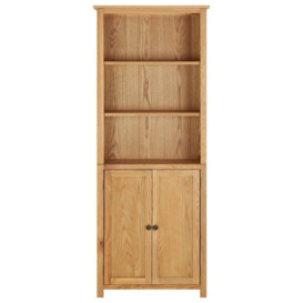 Bookcase with 2 Doors 70x30x180 cm Solid Oak Wood - thumbnail 2