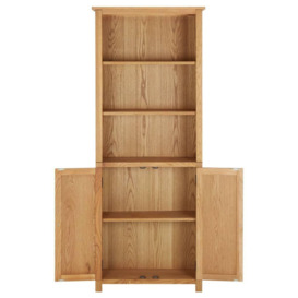 Bookcase with 2 Doors 70x30x180 cm Solid Oak Wood - thumbnail 3