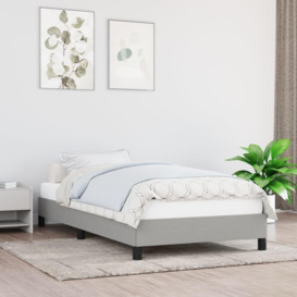 Bed Frame Light Grey 90x190 cm Single Fabric - thumbnail 1
