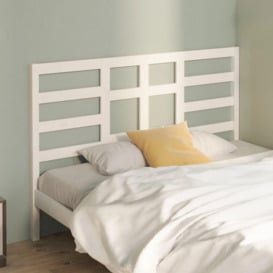 Bed Headboard White 126x4x104 cm Solid Wood Pine - thumbnail 1