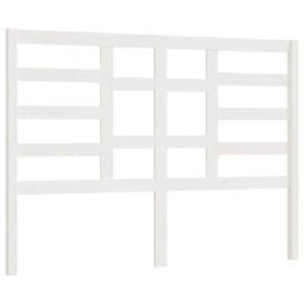 Bed Headboard White 126x4x104 cm Solid Wood Pine - thumbnail 2