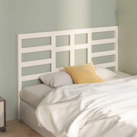 Bed Headboard White 126x4x104 cm Solid Wood Pine - thumbnail 3