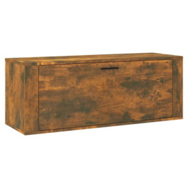 Wall Shoe Cabinet Smoked Oak 100x35x38 cm Engineered Wood - thumbnail 2