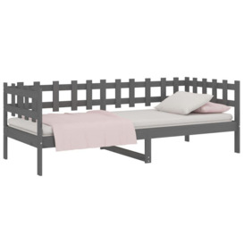 Day Bed Grey 80x200 cm Solid Wood Pine - thumbnail 3