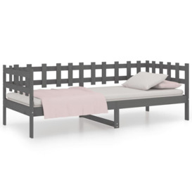 Day Bed Grey 80x200 cm Solid Wood Pine - thumbnail 2