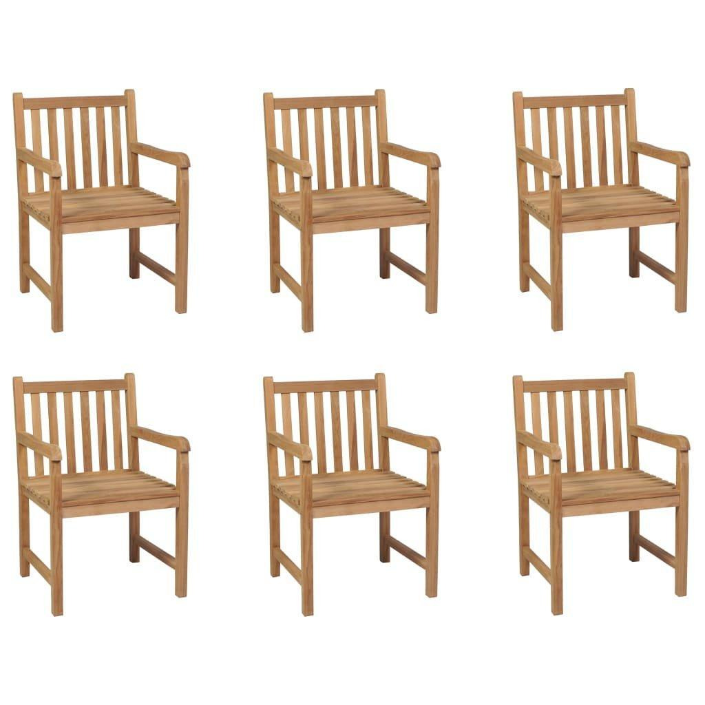 Outdoor Chairs 6 pcs Solid Teak Wood - image 1