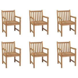 Outdoor Chairs 6 pcs Solid Teak Wood - thumbnail 1