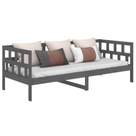 Day Bed Grey Solid Wood Pine 90x200 cm - thumbnail 3