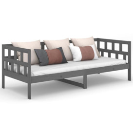 Day Bed Grey Solid Wood Pine 90x200 cm - thumbnail 2