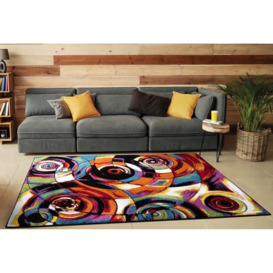 Modern Hand Carved Multicolour Soft Thick Area Rug - Moonlight