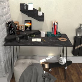 Desalvo Study and Writing Desk with Wall Shelf