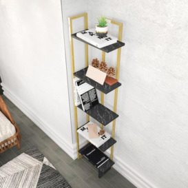 Alice 5-tier Metal Frame Corner Bookcase Bookshelf Shelving Unit Display Unit - thumbnail 3