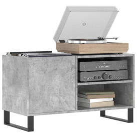 Record Cabinet Concrete Grey 85x38x48 cm Engineered Wood - thumbnail 3
