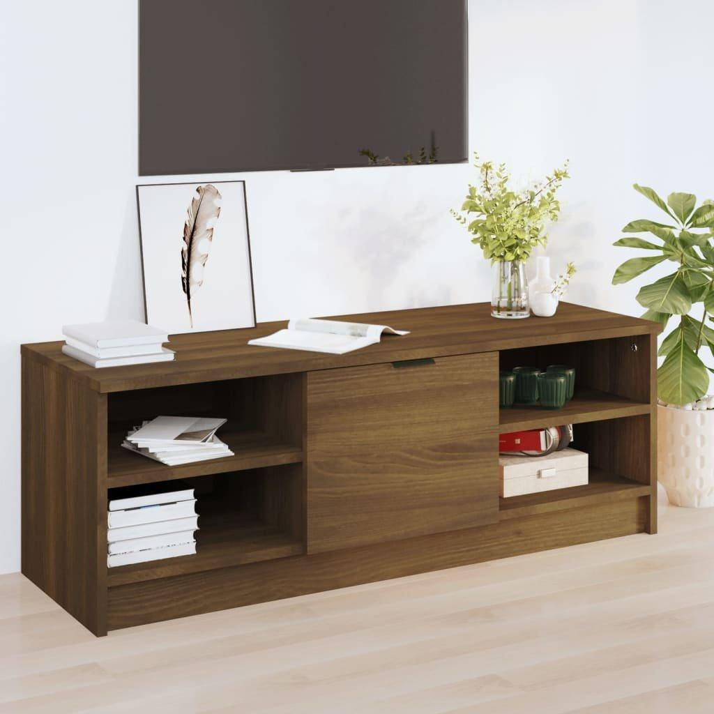 TV Cabinet Brown Oak 102x35.5x36.5 cm Engineered Wood - image 1