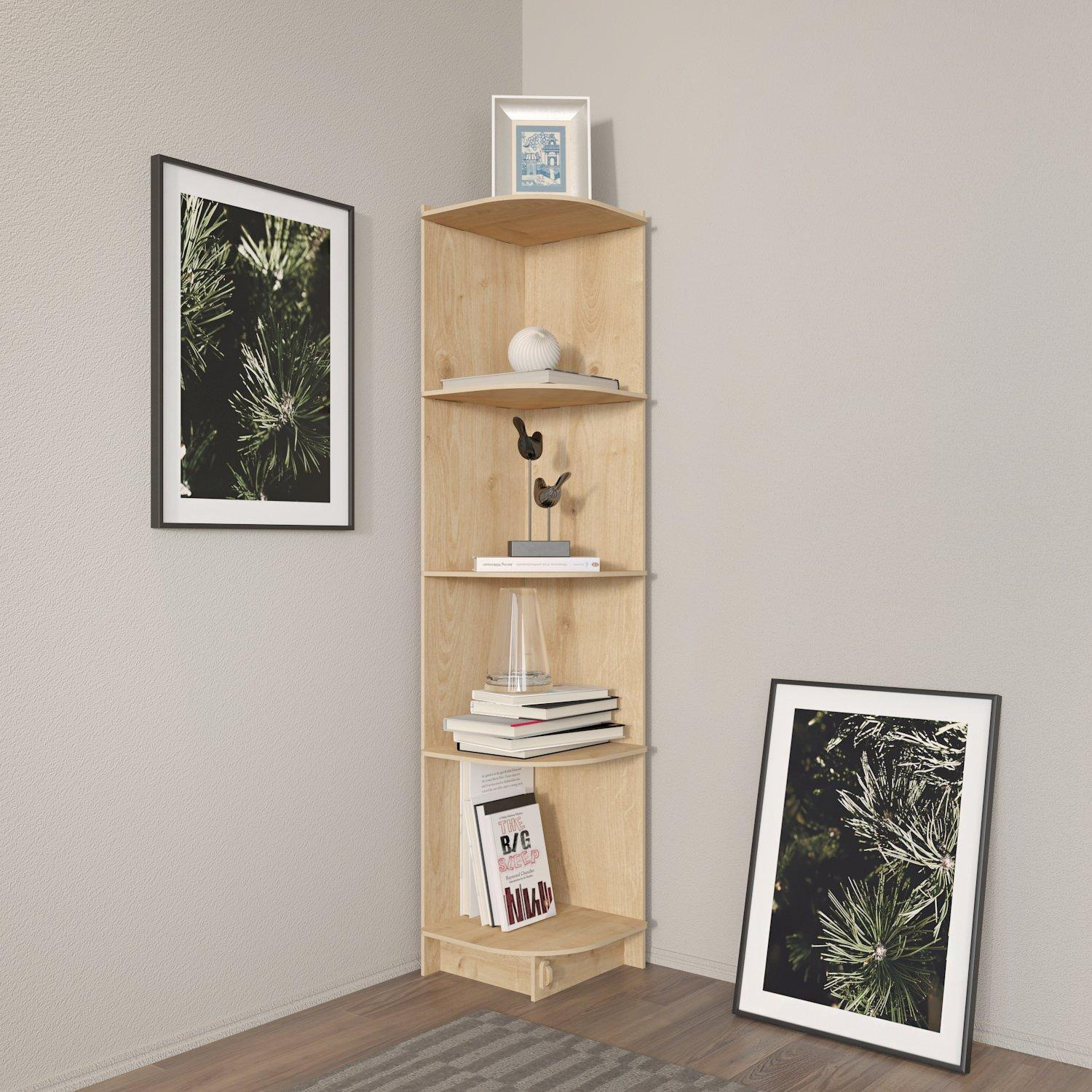 Liva Corner Bookshelf Bookcase Shelving Unit - Screwless Style - image 1