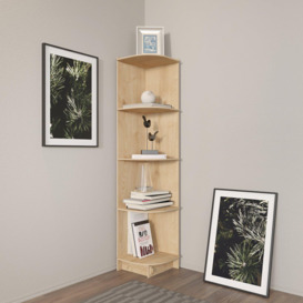 Liva Corner Bookshelf Bookcase Shelving Unit - Screwless Style - thumbnail 1