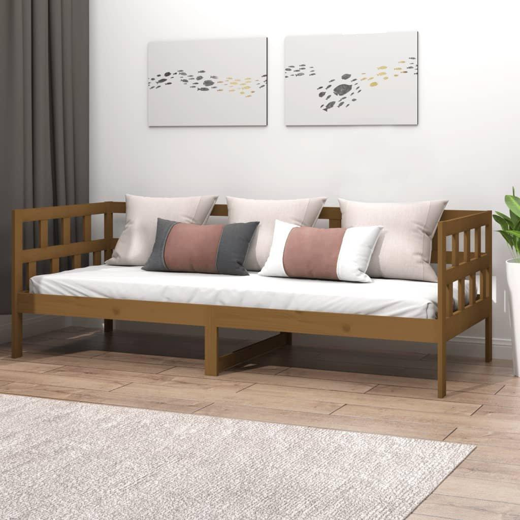 Day Bed Honey Brown Solid Wood Pine 90x200 cm - image 1