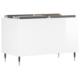 Record Cabinet High Gloss White 74.5x38x48 cm Engineered Wood - thumbnail 3