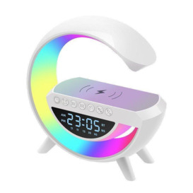 G-Lamp LED Bedside Light Phone & Smart Watch Wireless Charging Station With Bluetooth Audio Speaker & Alarm Clock