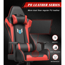 Ergonomic Gaming Chair with Lumbar Cushion&Headrest&Fixed Armrest 155 Degree - thumbnail 2