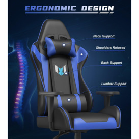 Ergonomic Gaming Chair with Lumbar Cushion&Headrest&Fixed Armrest 155 Degree - thumbnail 3