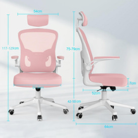 Ergonomic Computer Chair with 90° Flip-Up Armrest, Adjustable Headrest for Home and Office - thumbnail 2