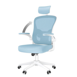 Ergonomic Computer Chair with 90° Flip-Up Armrest, Adjustable Headrest for Home and Office