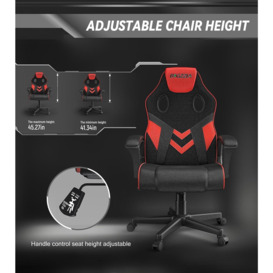 PU Leather Gaming Chair with Headrest, Adjustable Height, and 360° Swivel for Office Gamer - thumbnail 3