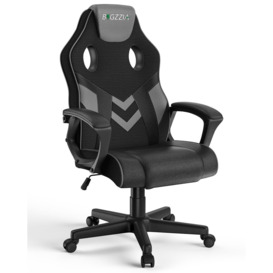 PU Leather Gaming Chair with Headrest, Adjustable Height, and 360° Swivel for Office Gamer