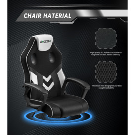 PU Leather Gaming Chair with Headrest, Adjustable Height, and 360° Swivel for Office Gamer - thumbnail 3