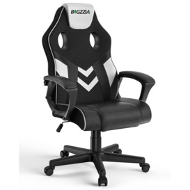 PU Leather Gaming Chair with Headrest, Adjustable Height, and 360° Swivel for Office Gamer