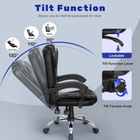 Premium Ergonomic Recliner Office Chair - Tailored Comfort for Home Office Productivity - thumbnail 3