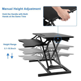 Standing Desk Converter,Height Adjustable Sit Stand Desk with Keyboard Tray 36inch - thumbnail 3