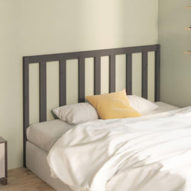 Bed Headboard Grey 141x4x100 cm Solid Wood Pine - thumbnail 3