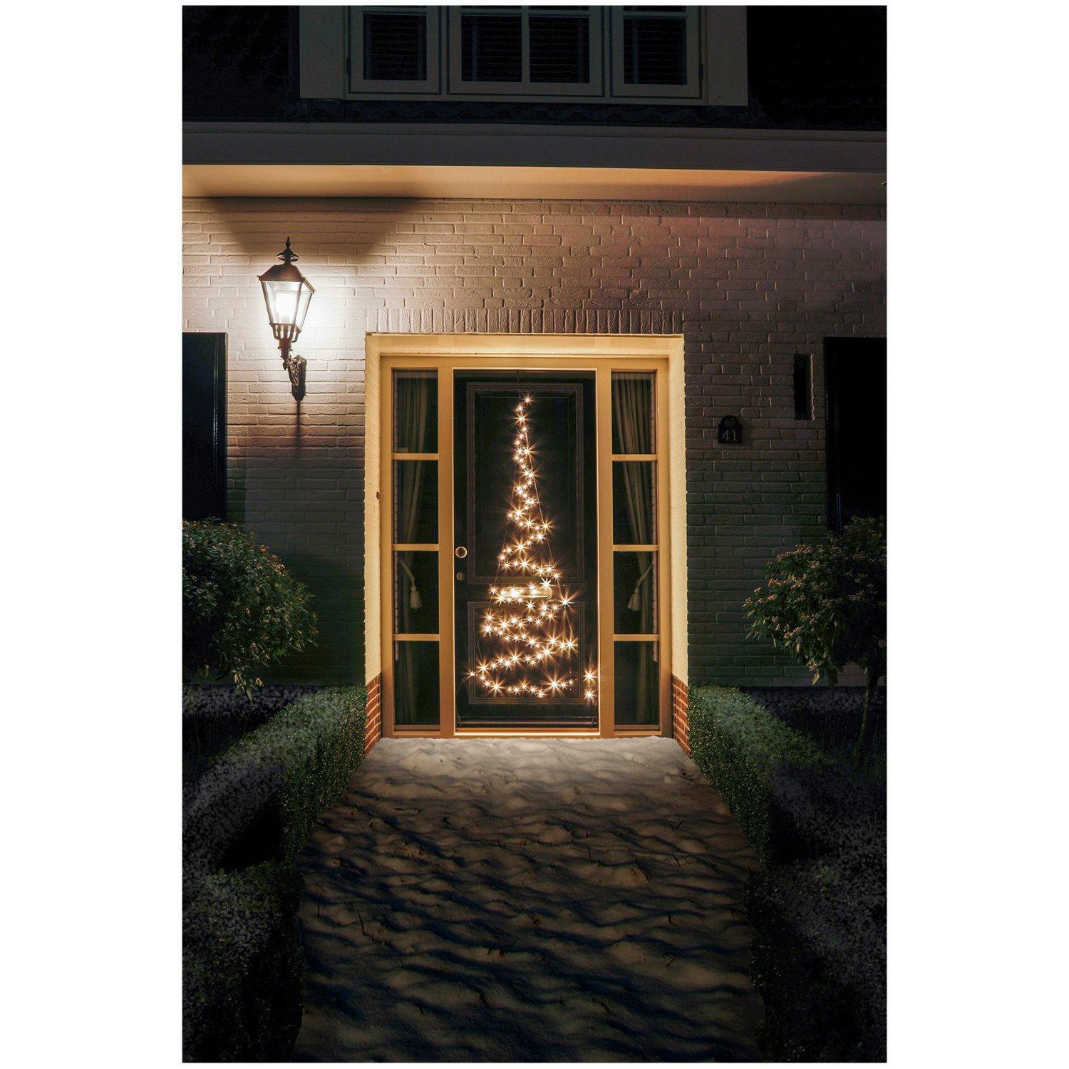 Door Tree with Twinkling Lights - 120 LED lights create a beautifully illuminated Christmas tree on your door - image 1
