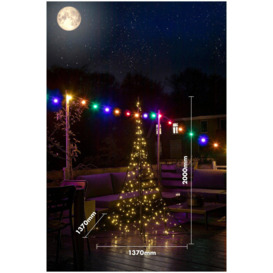 All Surface Outdoor Christmas Tree with Twinkling Lights - 2M 240 LED lights create a beautifully illuminated Christmas tree - thumbnail 2