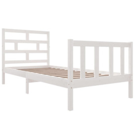 Bed Frame White Solid Wood Pine 90x200 cm - thumbnail 3