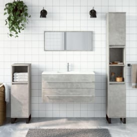 Bathroom Cabinet with Mirror Concrete Grey Engineered Wood